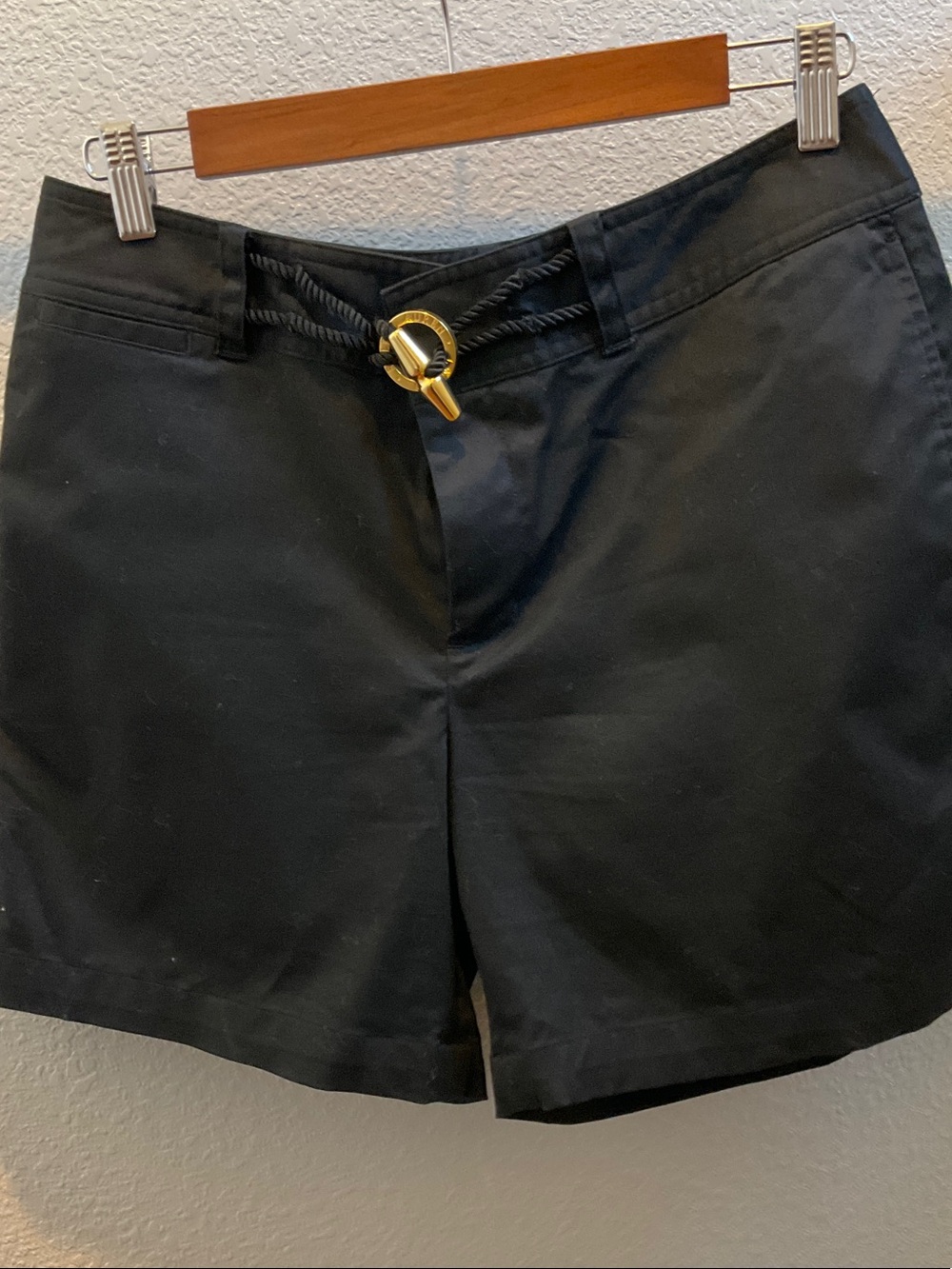 Ralph Lauren Black Shorts with Gold Toggle Accent
